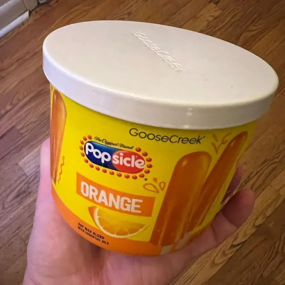 1 LEFT! Goose Creekk Limited Ed Popsicle 3 Wick Candle ORANGE 14.5 Oz